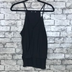 Naked Zebra Black Overlap Tank Top